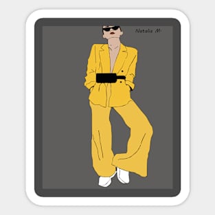 Yellow outfit Sticker